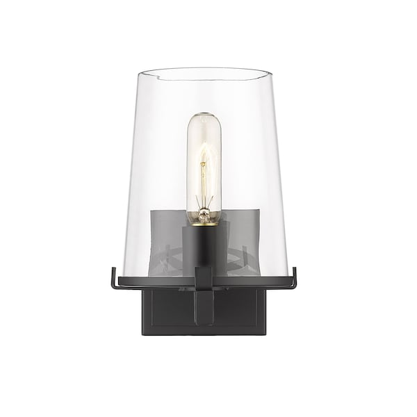 Callista 1 Light Vanity, Matte Black & Clear